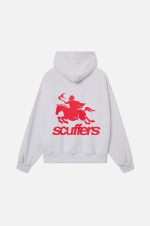 Scuffers Emblem Hoodies Light Grey | TROKFJM-51