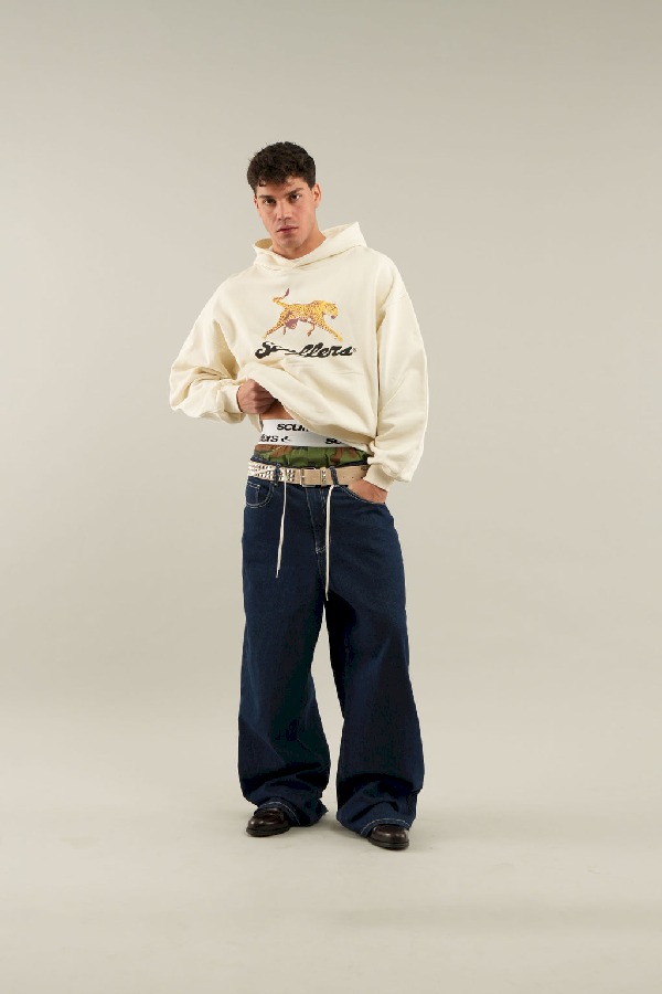 Scuffers Cheetah Hoodies Ecru | FTNRDJS-54