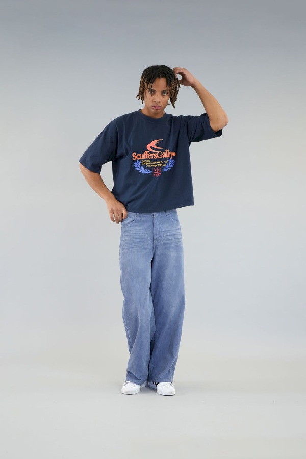 Scuffers College T-Shirt T-Shirts Navy | URKVGIF-47
