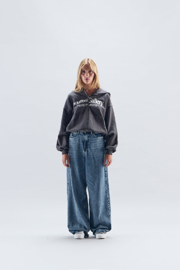 Scuffers Gallery Zipped Zipped Hodiee Black | MKOYSQA-06
