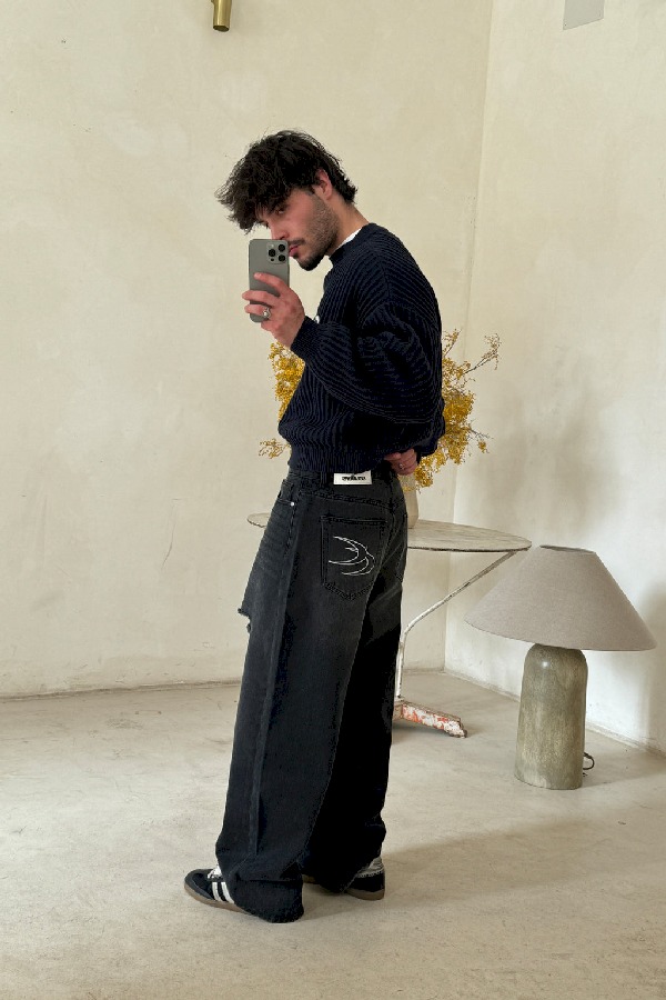 Scuffers Jumbo Ripped Pants Pants Washed Black | ZHVDBLR-49