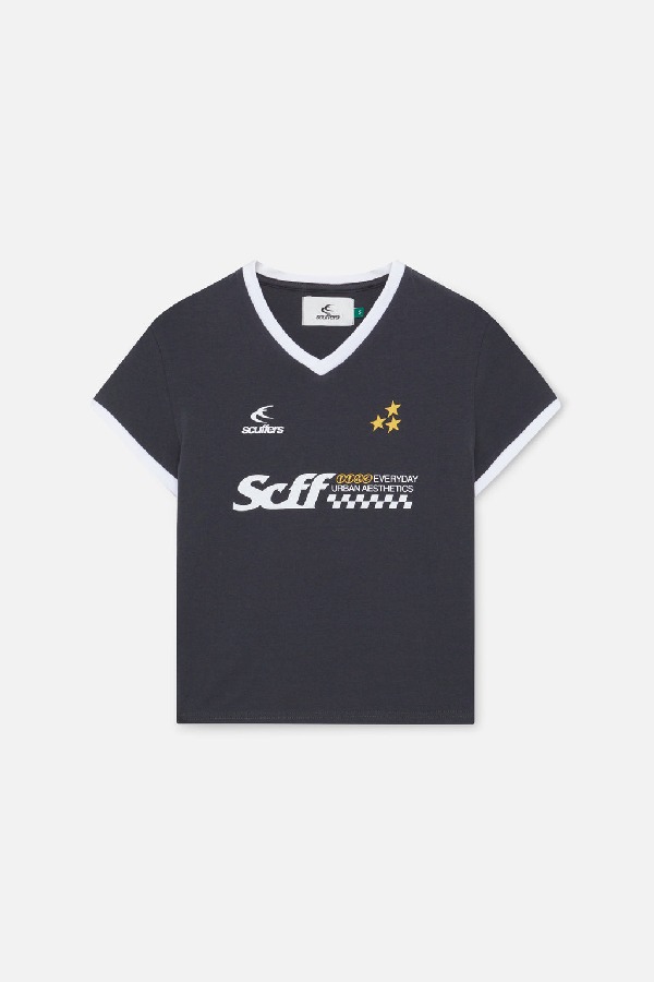 Scuffers Racer Top T-Shirts Black | CWJNXEY-46
