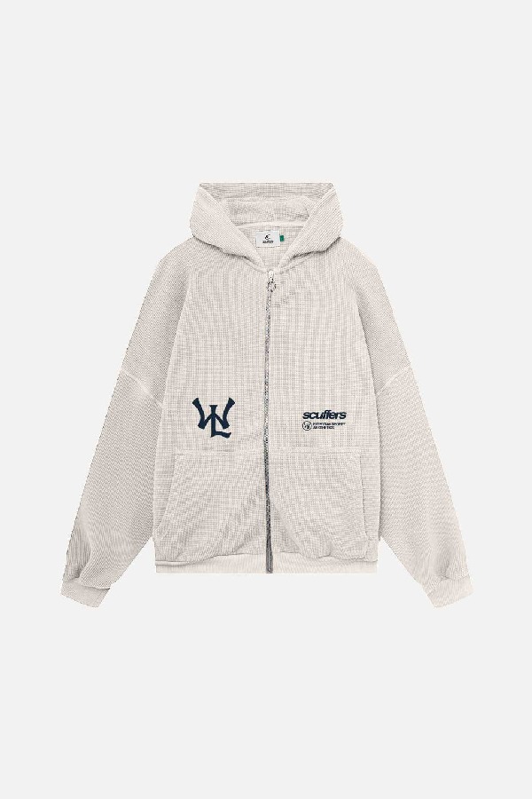 Scuffers SSS Lover Zipped Hoodies Ecru | BWGCRXU-86