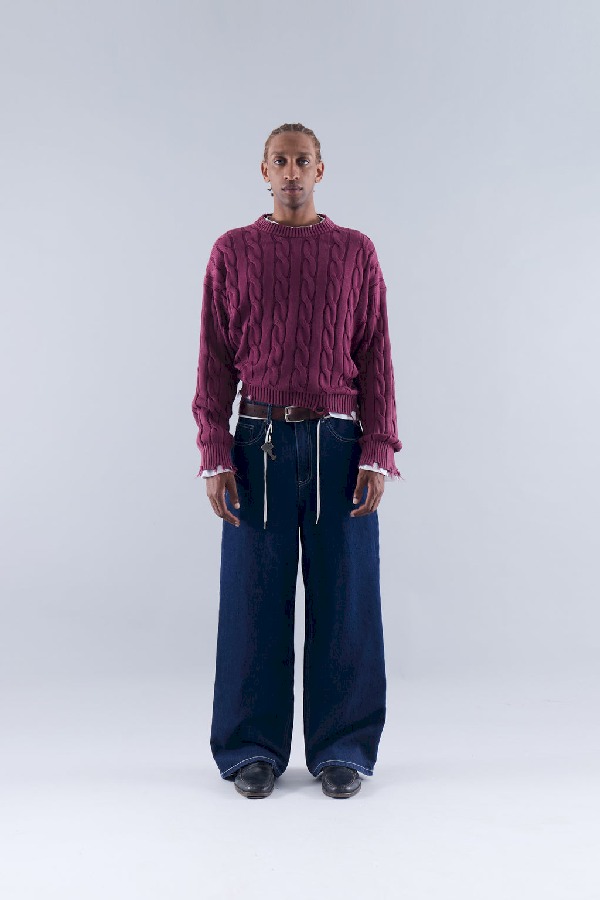 Scuffers Trench Jersey Knitwear Burgundy | MPAVUFO-74